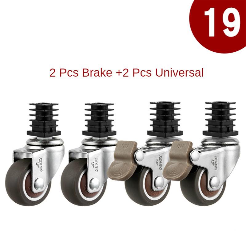 4 Stück/Los 1,5 Zoll 19/Möbel Vierkant rohr Rad Universal- Regal Edelstahl Leise Bremse Zauberer: verrotten