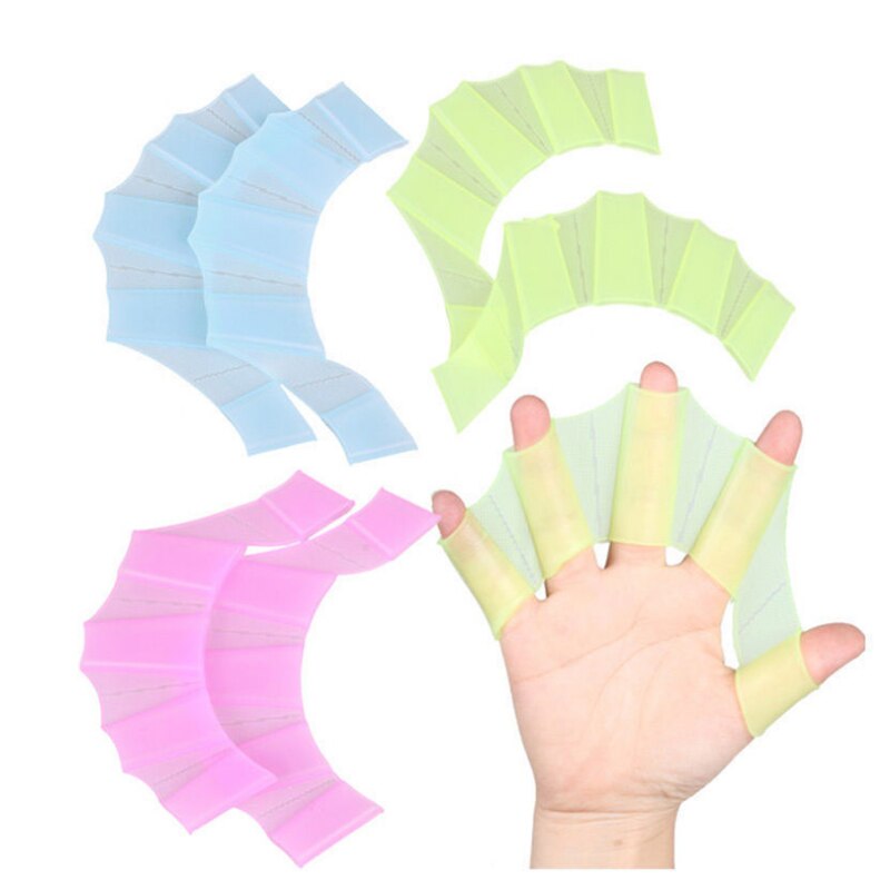 Silicone Frog Hand Swimming Fins Flippers Swim Finger Webbed Gloves Diving Palm Tools Hand Webbed Paddle Toys for Children Kids