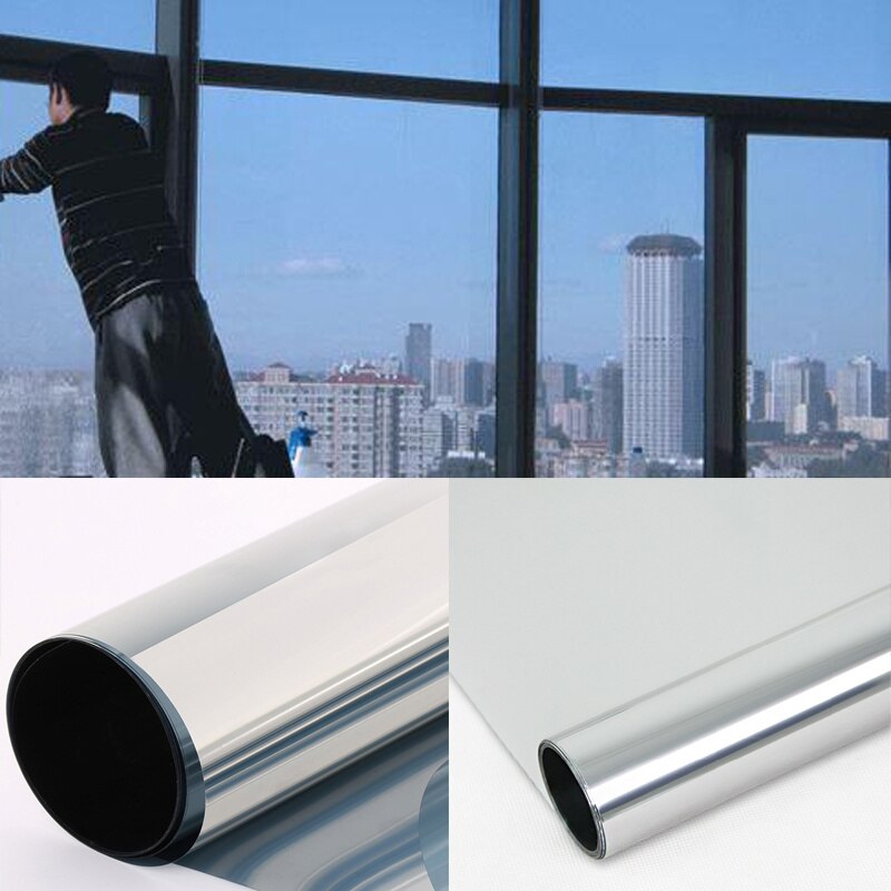 50x100cm Window Film Mirror Silver One Way Insulation Stickers Solar Reflective Home Decoration Supplies PET film