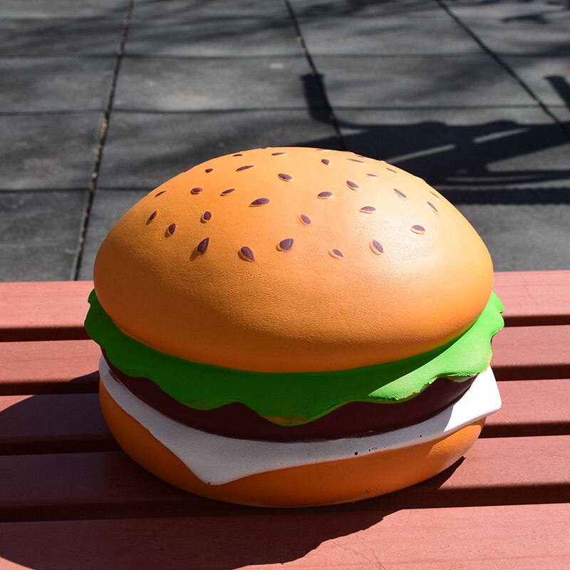 Squishies Toys Cheese Burger Jumbo Hamburger Slow Rising Decor Slow Rising Squeeze Healing Cute Fun Relief Straps: Default Title