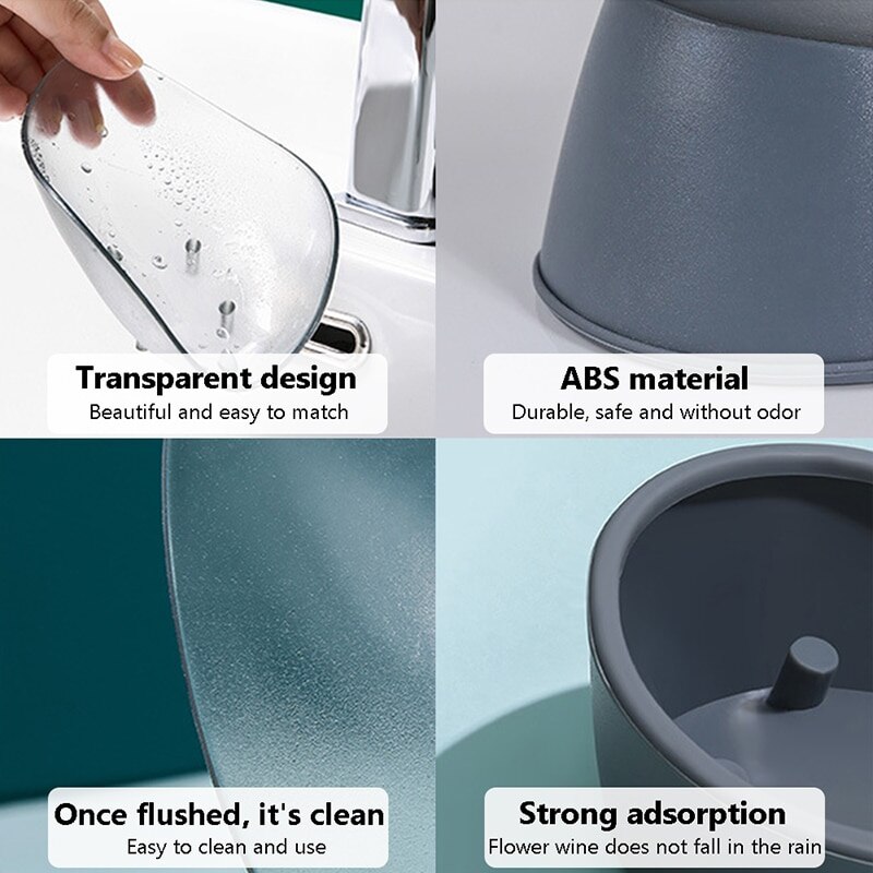 Self-Adhesive Soap Sponge Holder Drain Box Tilt Storage Drying Rack Dishes Bathroom Clean Finishing Tools Drying Boxes