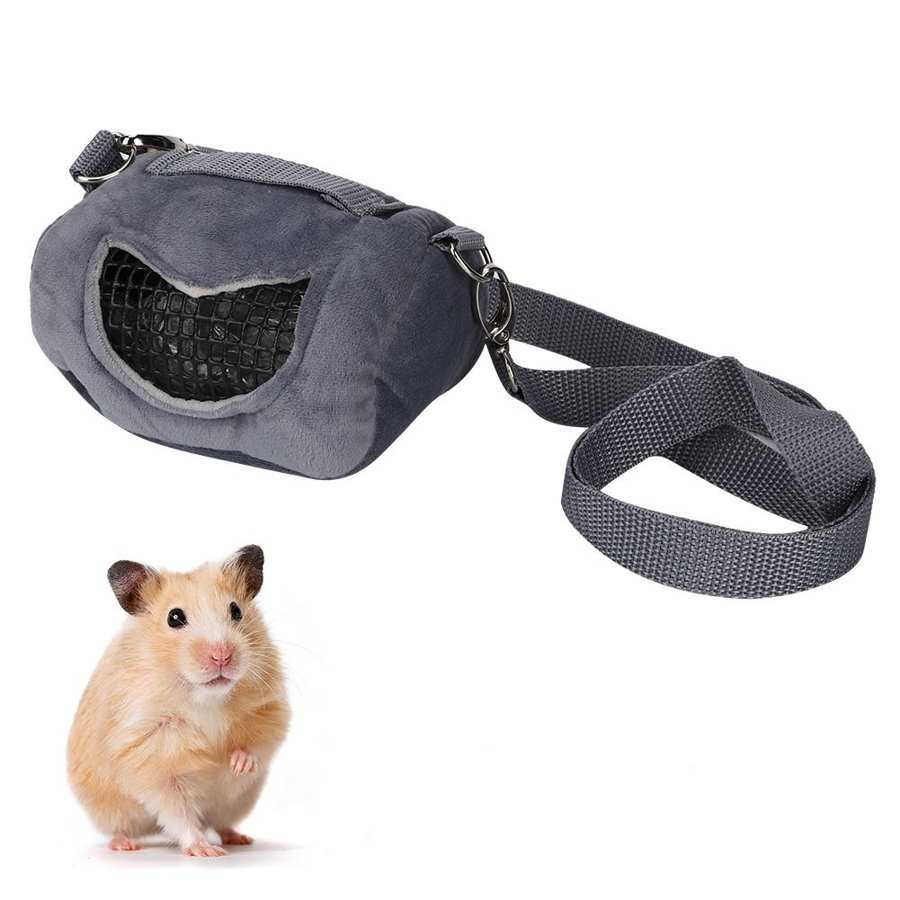 Bolsa de transporte de jaula de viaje para mascotas, bolso de franela para hámster, rata, plegable, portátil, bolso de viaje para dormir cálido para animales pequeños: S
