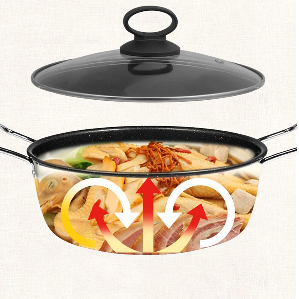 1pc Soup Pot Two Handle Cooking Pot Cookware Soup Pot for Home