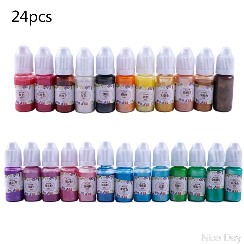 24 Kleuren Epoxy Pigment Uv Hars Coloring Dye Vloeibare Kleurstof Voor Diy Sieraden A09 20