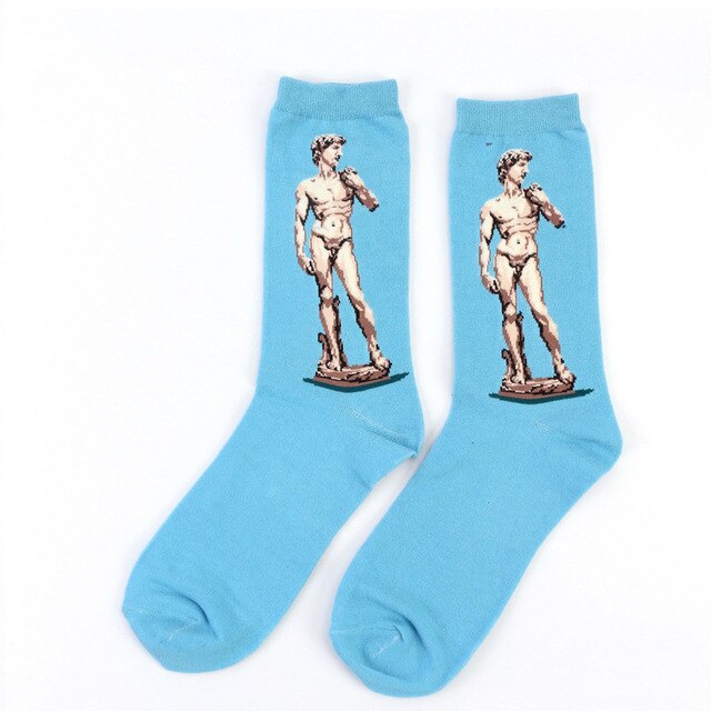 Autumn winter Retro Women Art Van Gogh Mural World Famous Oil Painting Series Female Socks Funny Socks: 14