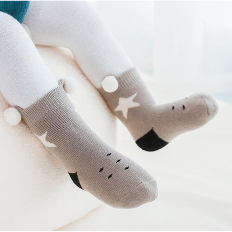 Suave y transpirable bebé recién nacido calcetines de otoño invierno cálido gruesa terry calcetines de tubo para los niños ropa de princesa niñas botas: grey / 1 to 3t