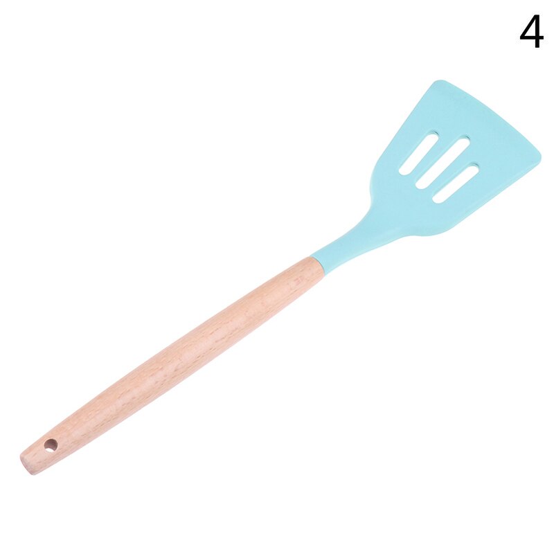Silicone Wood Turner Soup Spoon Spatula Brush Scraper Pasta Server Egg Beater Kitchen Cooking Tools Kitchenware: N4