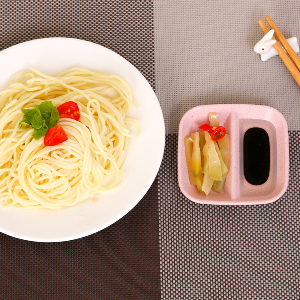 2In1 de salsa para condimentar azúcar ensalada de pasta de tomate platos Snack Bowl Dip pequeños platos plato de especias de cocina vajilla herramienta