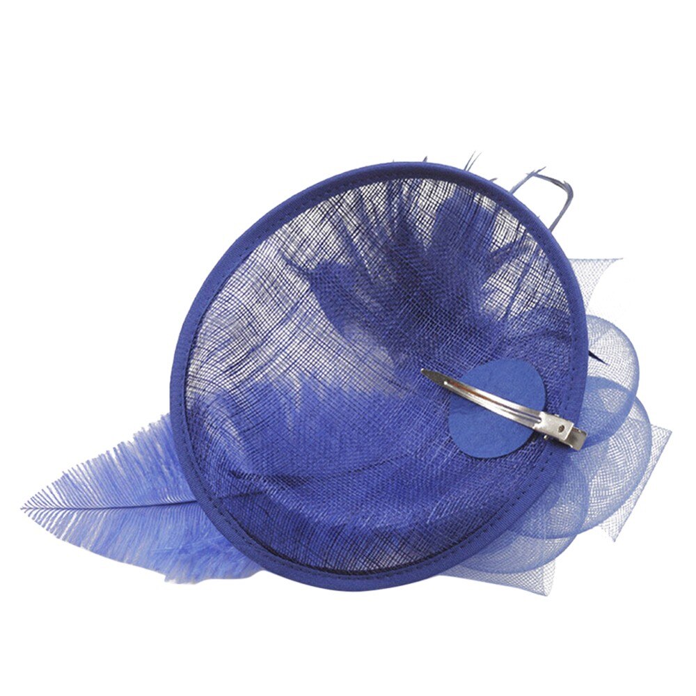 Specielt til dame fest hatte kvinder bryllup fascinator mesh hat bånd fjer fest hat