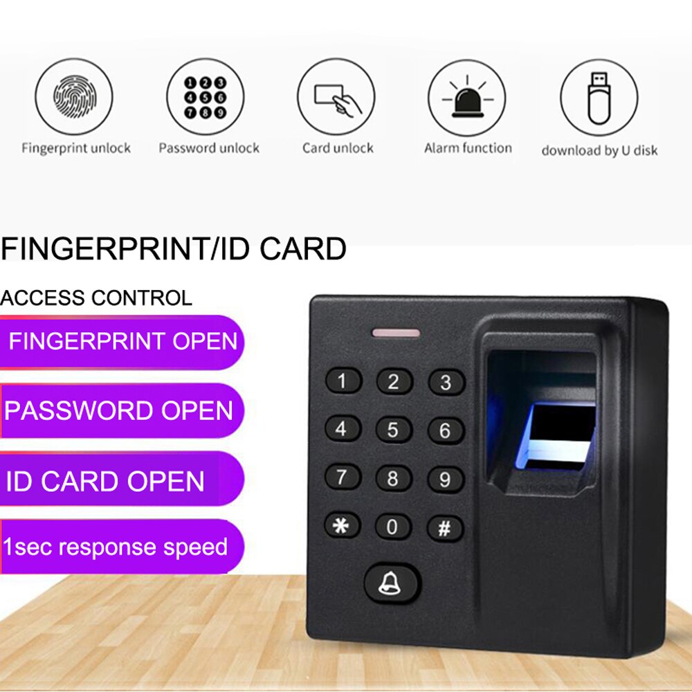 Door open 125Khz Fingerprint Access Control System Fingerprint machine MINI 86 size Wiegand 26 output 500 user RFID Reader