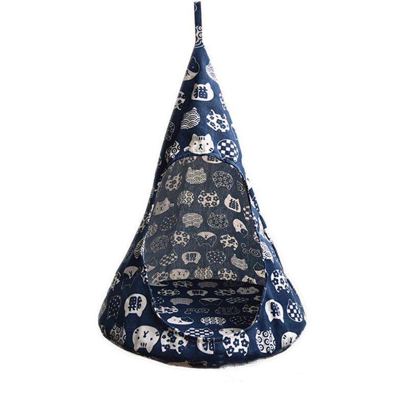 Kattenhondbed huisdier kitten kattenhangmat afneembaar hangend zacht comfortabel bed kooien voor stoel kat rat kleine huisdieren schommel: Gelukkige kat / S