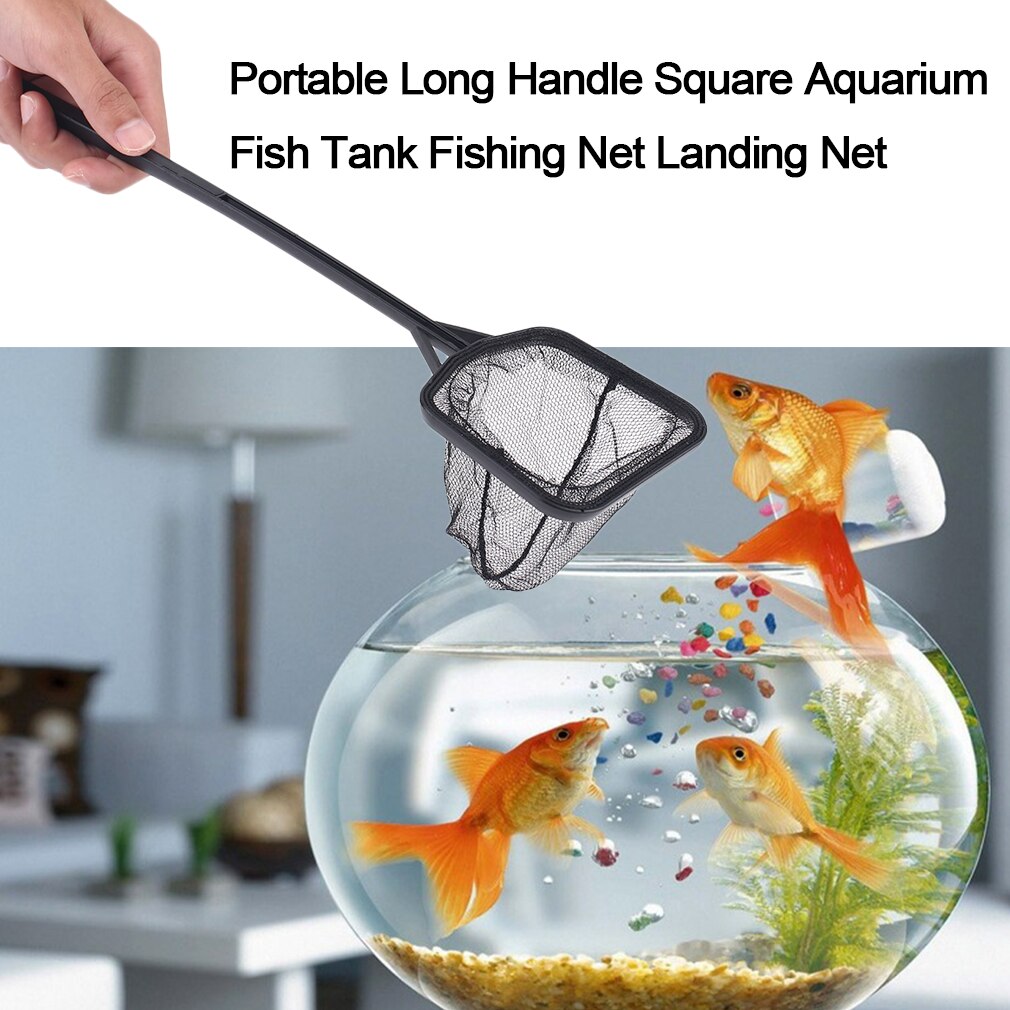 35/41/56Cm Nuttig Draagbare Lange Handvat Vierkante Aquarium Aquarium Visnet Schepnet Voor Diverse soorten Vis