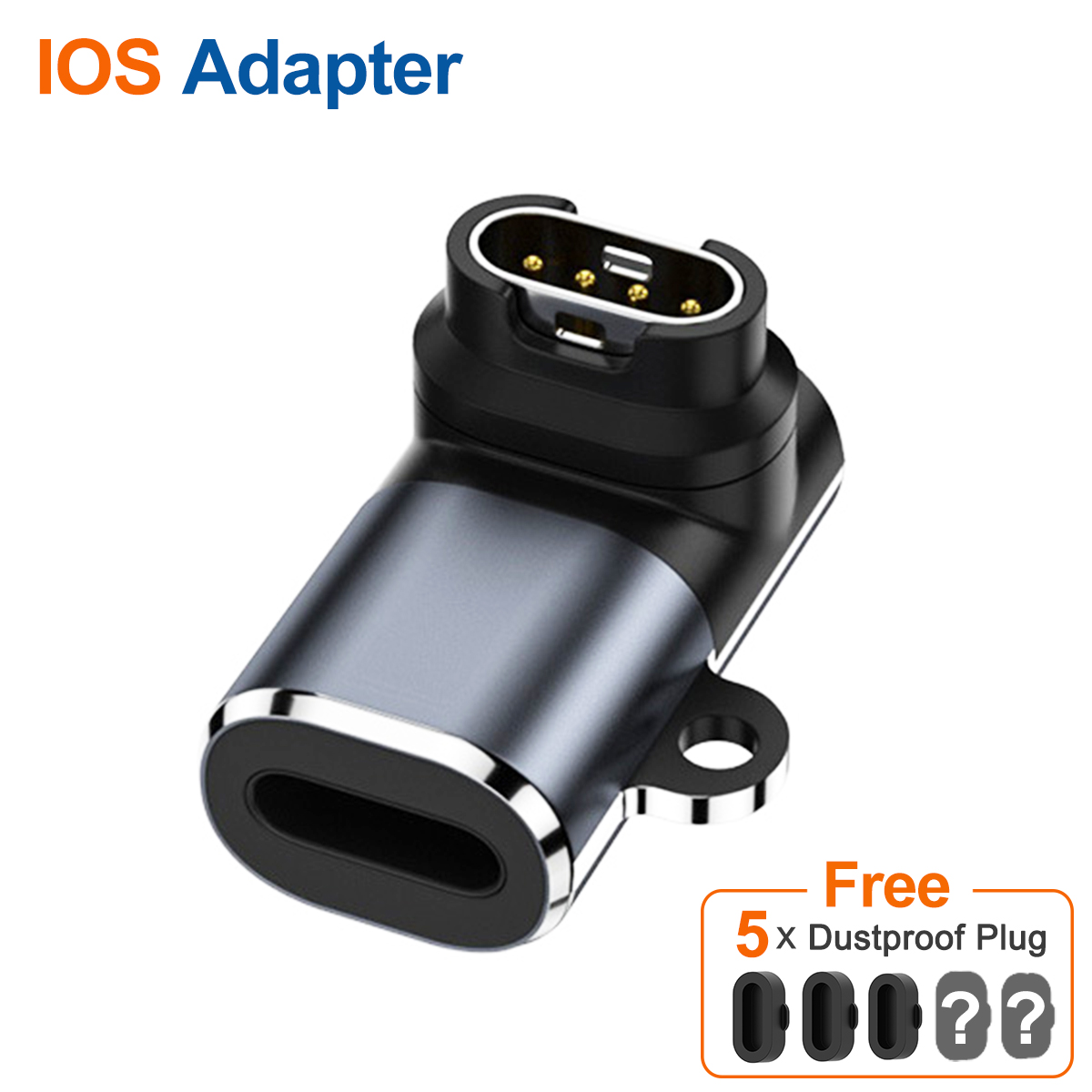 Adaptateur de charge pour Garmin Fenix 8 7 7X 6 6S 5 5X Venu 2S Vivoactive 3 4 Type C/Micro USB iOS Marq, convertisseur de station de chargeur de montre: Azur