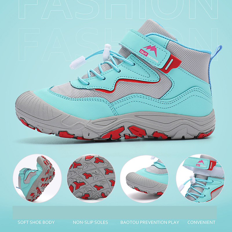 Kids Hiking Boots Toddler Girls Boys Hiking Shoes Anti-Collision Non-Slip Athletic Outdoor Trekking Boots