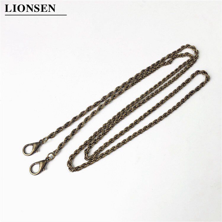 Lionsen 120cm 60cm Ersatz Kette Riemen Metall Verknüpfung Spange Geldbörse Kette Tasche Griff Schulter Kreuz Körper Handtaschen Kette Gurt: 120cm Bronze-