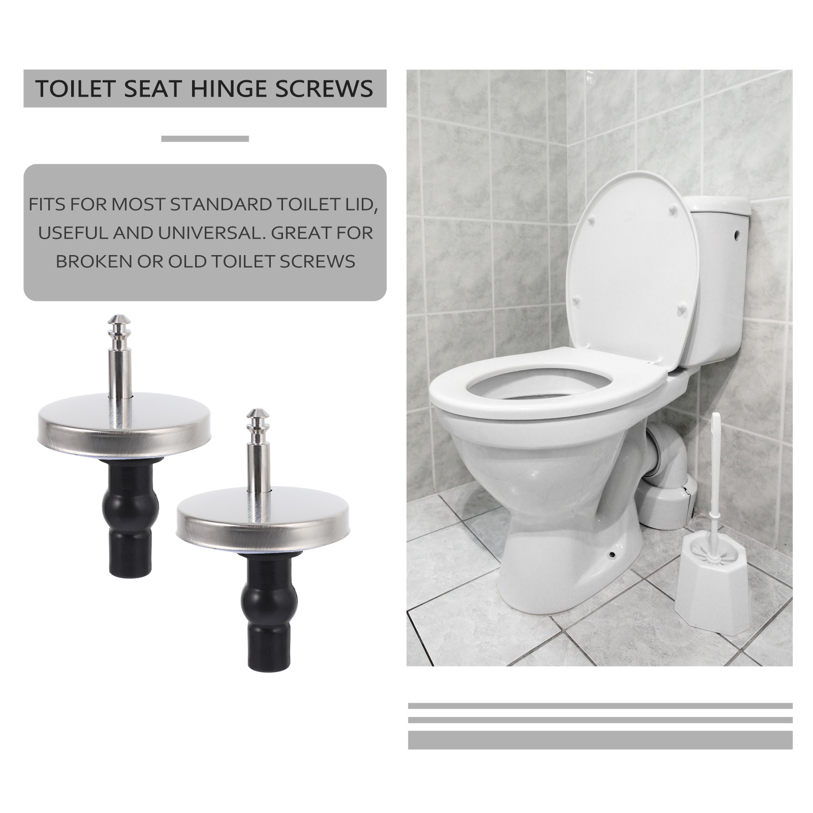 2pcs Toilet Seat Bolts Hinge Screws Home Universal... – Grandado
