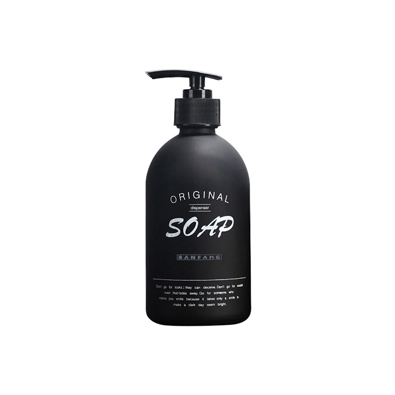 500ml nordisch Schwarz Glas Shampoo Flasche Seife Spender Schlecht Flüssigkeit Lotion Lagerung Krug Haushalts Nachfüllbare Lagerung Flaschen: B 350ml