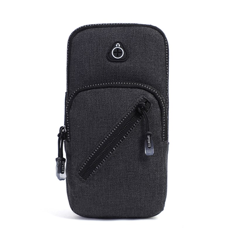 Correndo saco cinto esportes caso de telefone para o iphone se 2 11 pro xs max x 8 7 plus xiaomi telefone móvel titular zíper bolsa braço banda saco: Black