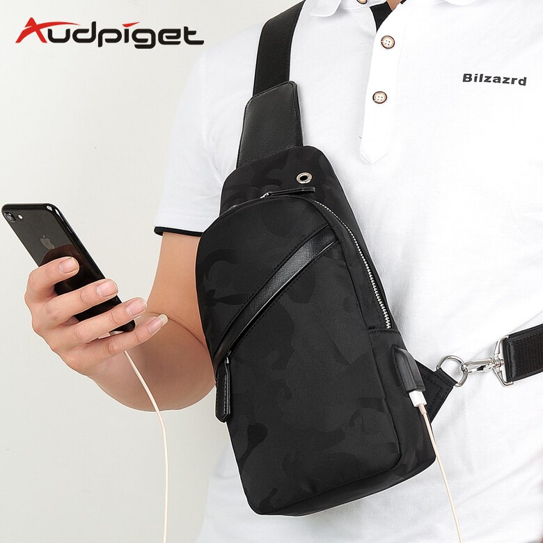 Männlichen Schulter Taschen USB Umhängetaschen Männer Anti Diebstahl Brust Tasche Schule Sommer Kurze Reise Boten Tasche Neue