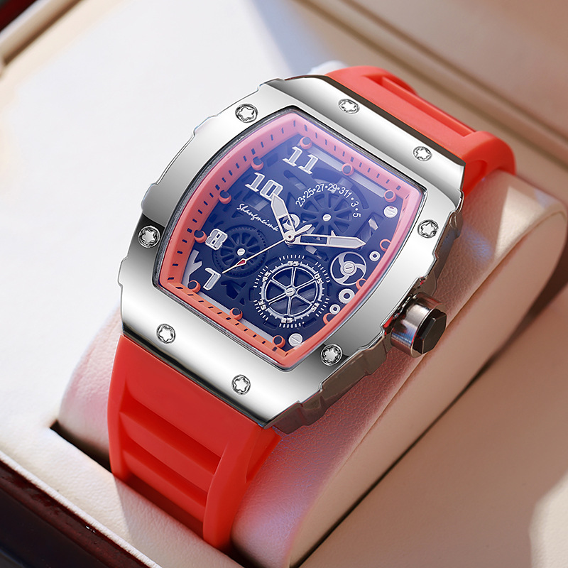 Mode Mannen Luxe Horloges Voor Heren Top Grote Siliconen Jelly Casual Quartz Horloge Voor Relogio Masculino Mannelijke Horloges