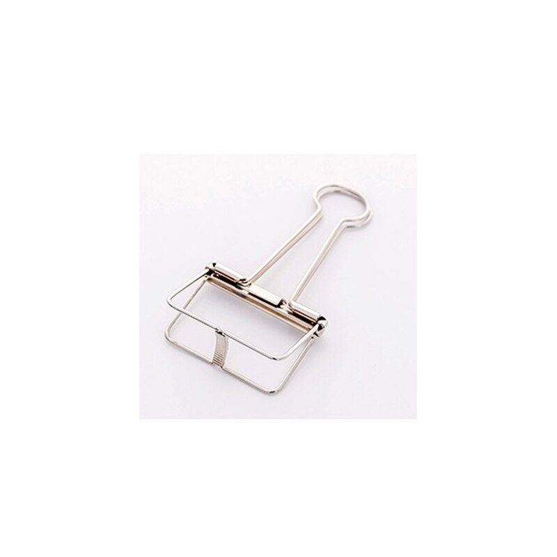 1Piece Colour Metal Clips folder Binder clip Exquisite Ticket clip Food packaging Stationery school office Supply: Large silver