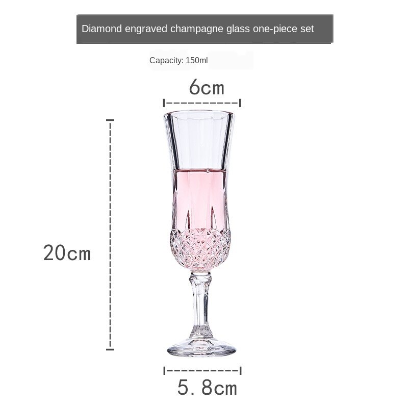 Europæisk stil krystal diamant mønster bæger hus ehold drikke kop vinglas vintage udskåret rødvinsglas runde: 150ml