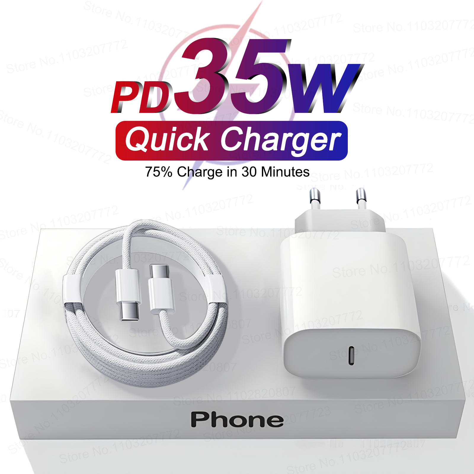 PD 35W Schnellladegerät für iPhone 11 12 13 14 15 Pro Max Schnellladekabel für iPhone 15 Plus USB Typ C Datenleitung Telefonladegerät
