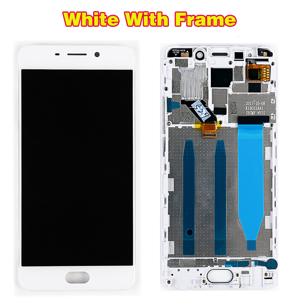 LCD Screen Replacement for Meizu M6 Note - 5.5 inch 1920x1080 Display with Frame & Touch Digitizer: White with Frame