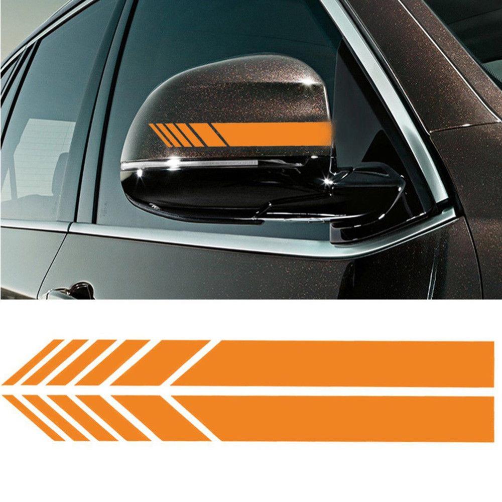 Universal 4pcs DIY Car Auto Car Body Sticker Durable UV Resistant Side Decal Stripe Decals SUV Vinyl Graphic Reflective Stickers: Orange