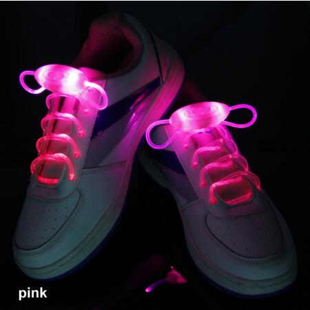 1 par 100cm led lys glød snørebånd glød stick blinkende farvet neon snørebånd lysende snørebånd fest: Lyserød