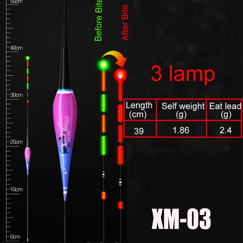 1pc slimme led-vislampen,  cr425 nachtvissers met zwaartekrachtsensor, kleurveranderende dobber, inclusief batterijstopper en accessoire: Xm -03