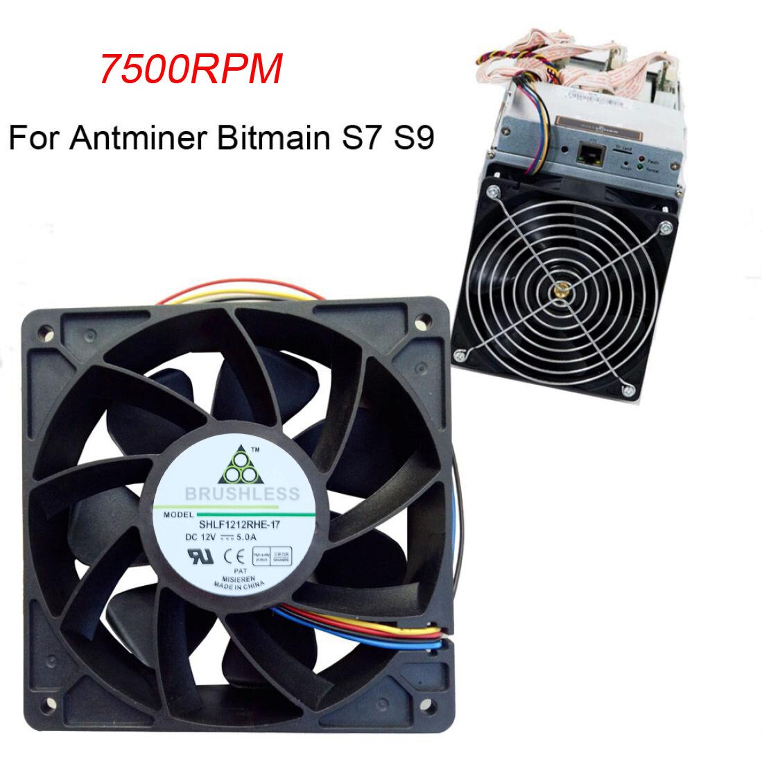 7500rpm Cooling Fan Dc 12v 12x12x3.8cm Computer Pc Cpu Case 4-pin Connector Cooler Fans For Antminer Bitmain S7 S9