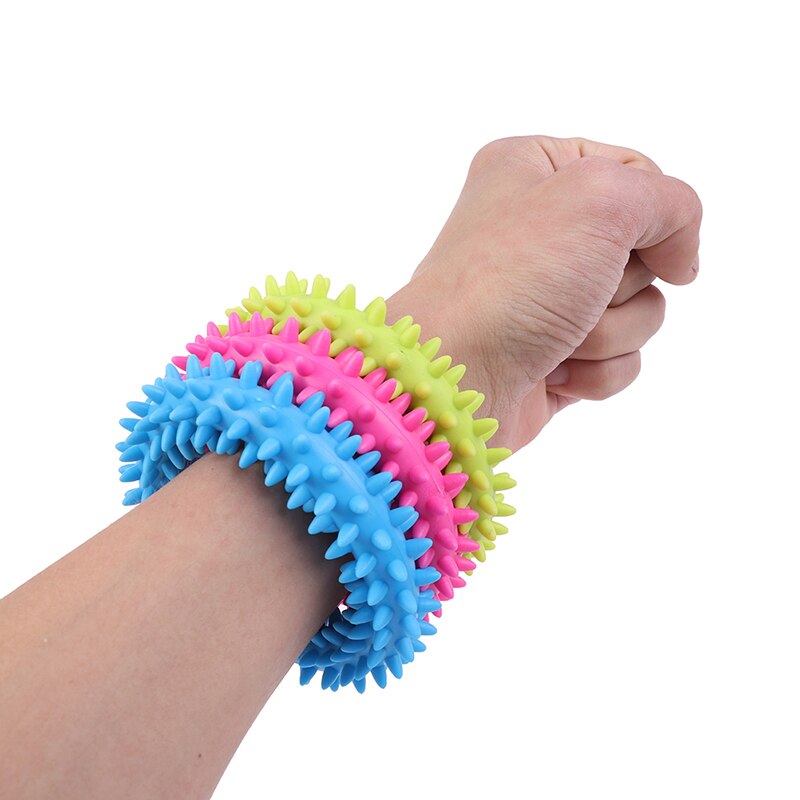 1pc Spiky Sensory Tactile Ring Autism Massage Reduce Stress Bracelet Sensory Toys Random Color