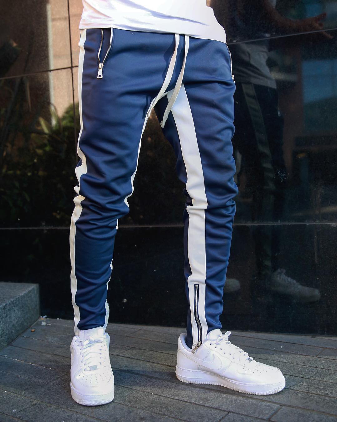 Casual män byxor fitness träningsbyxor män joggingbyxor streetwear byxor herrrandiga träningsbyxor gymbyxor träningsbyxor för mig: Xxl / Blå