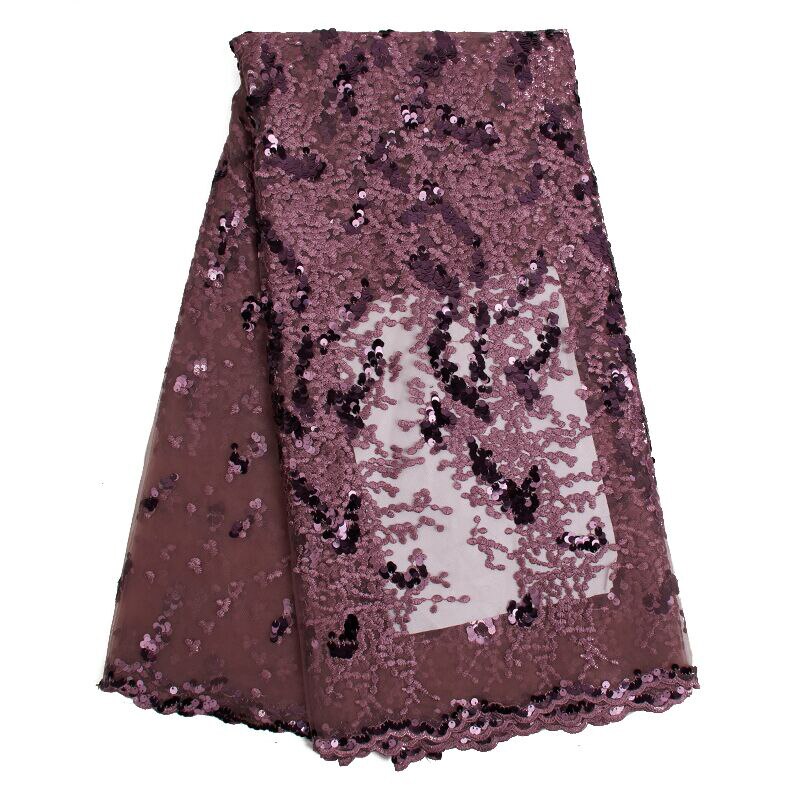 Moderigtigt og populært afrikansk mesh blonde stof pailletter nigerianske blonder tyl fransk blonde stof brudekjole fest 2539b: Abrikos