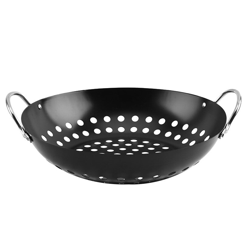 Grilli grillipannu leivinpelti pyöreä vihannesgrilli kori bbq grid topper kasvikset grilli wok -työkalut