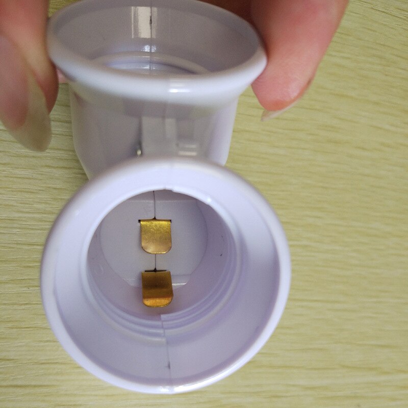 Whole 5PSC 1 to 2 Lamp Holder Bulb Holder Dual Double 2X E27 Socket Base Extend Splitter Plug Copper Contact Adapter