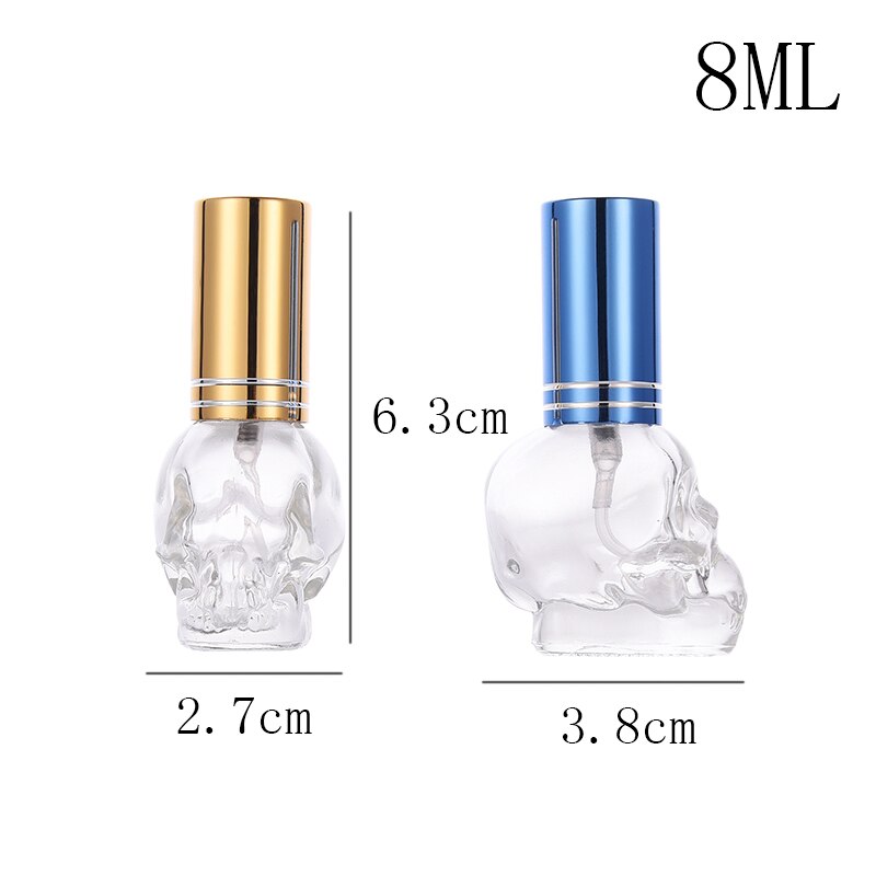 Nbyaïque tête de crâne fendu bouteille vide bouteille en verre parfum en vrac bouteille vide 8ML verre vaporisateur parfum bouteille vide