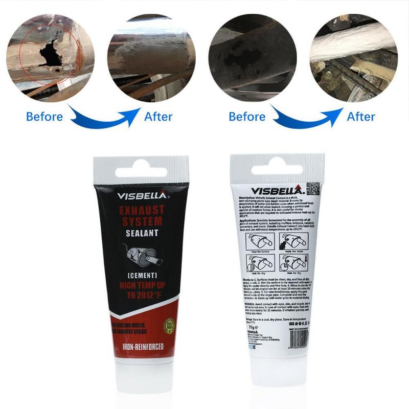 Exhaust System Pipe Repair Kit High Temperature to 1100C Cement Crack Sealer Tailpipe Muffler Repair Adhesive Sealant