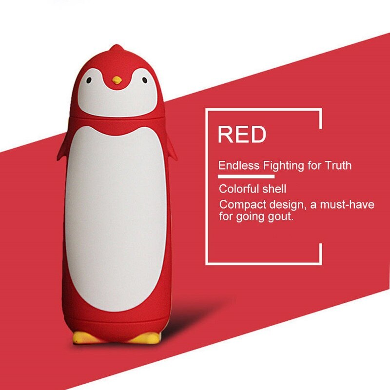 Termo de acero inoxidable con forma de pingüino, jarra termo, taza, viaje, café, anticaída, portátil,: red