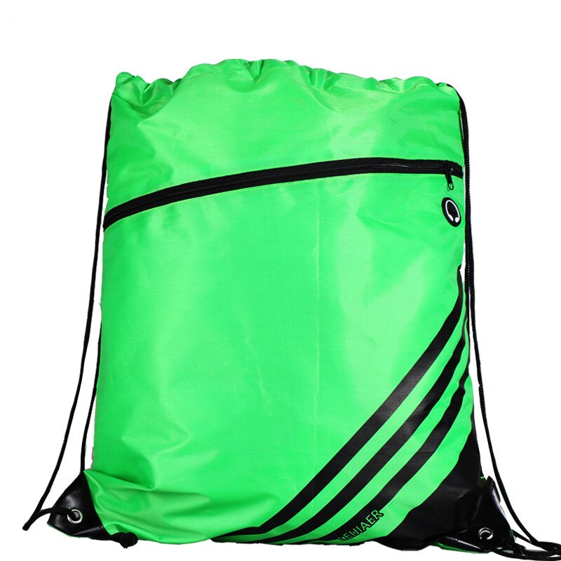 Bærbar fotball oppbevaringsveske oxford tøyveske utendørs basketball treningstilbehør volleyball fotball ryggsekk med snøring: Grønn