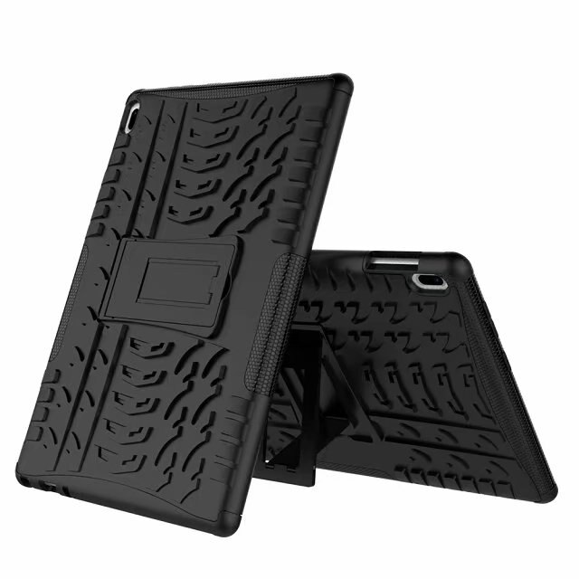 Silicone Case For Lenovo Tab4 Tab 4 10 X304L X304F X304N Hard PC Shockproof stand Cover Funda Tablet Hyun Stand Shell + pen: black