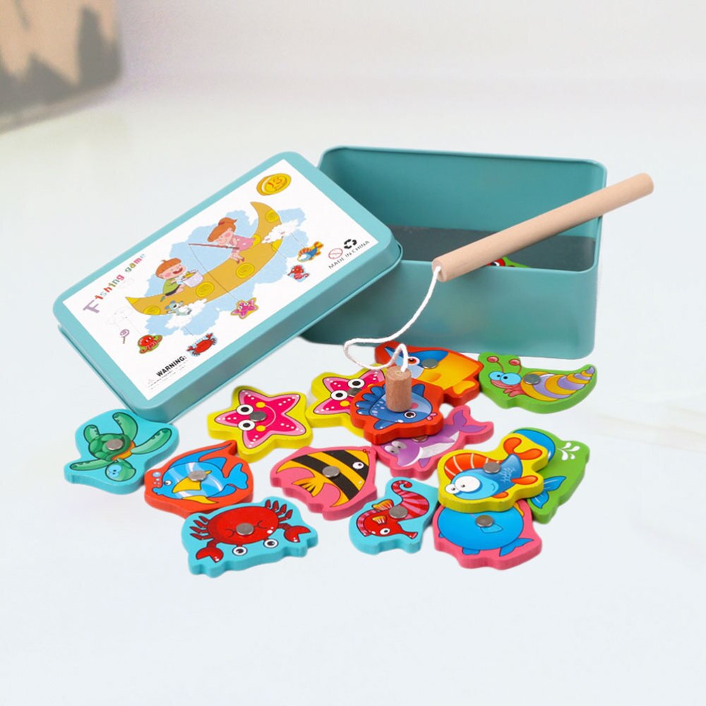 1 Set Fishing Game Playset Delicate Portable Charming Bath Toy Magnetic Fishing Game Educational Plaything for Birthday Gam