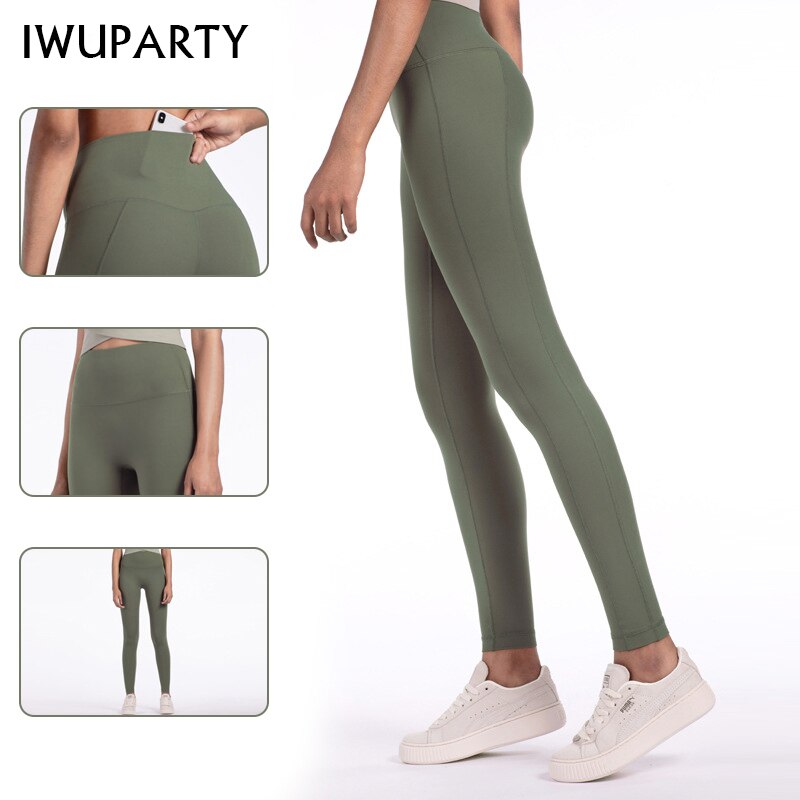 IWUPARTY High Waist Stretch Gym Leggings Solid Patchwork Sports Leggings Running Girls Slim Fitness Long Tights Yoga Pants Women