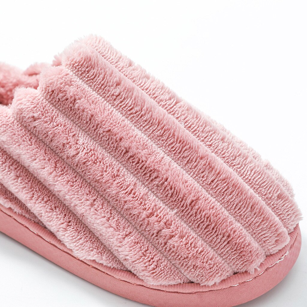 Winter Warme Thuis Vrouwen Bont Slippers Leuke Effen Kleur Indoor Katoen Dames Slippers Zachte Memory Foam Koppels Schoenen # P30