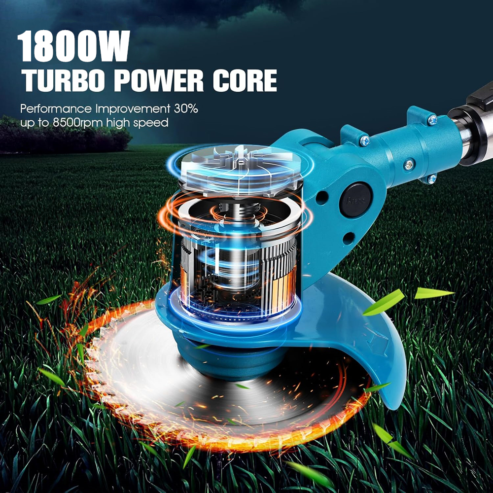 1850w elektriske gressklippere lengdejusterbar håndholdt kutter trådløs hagegressklipper til makita 18v batteri