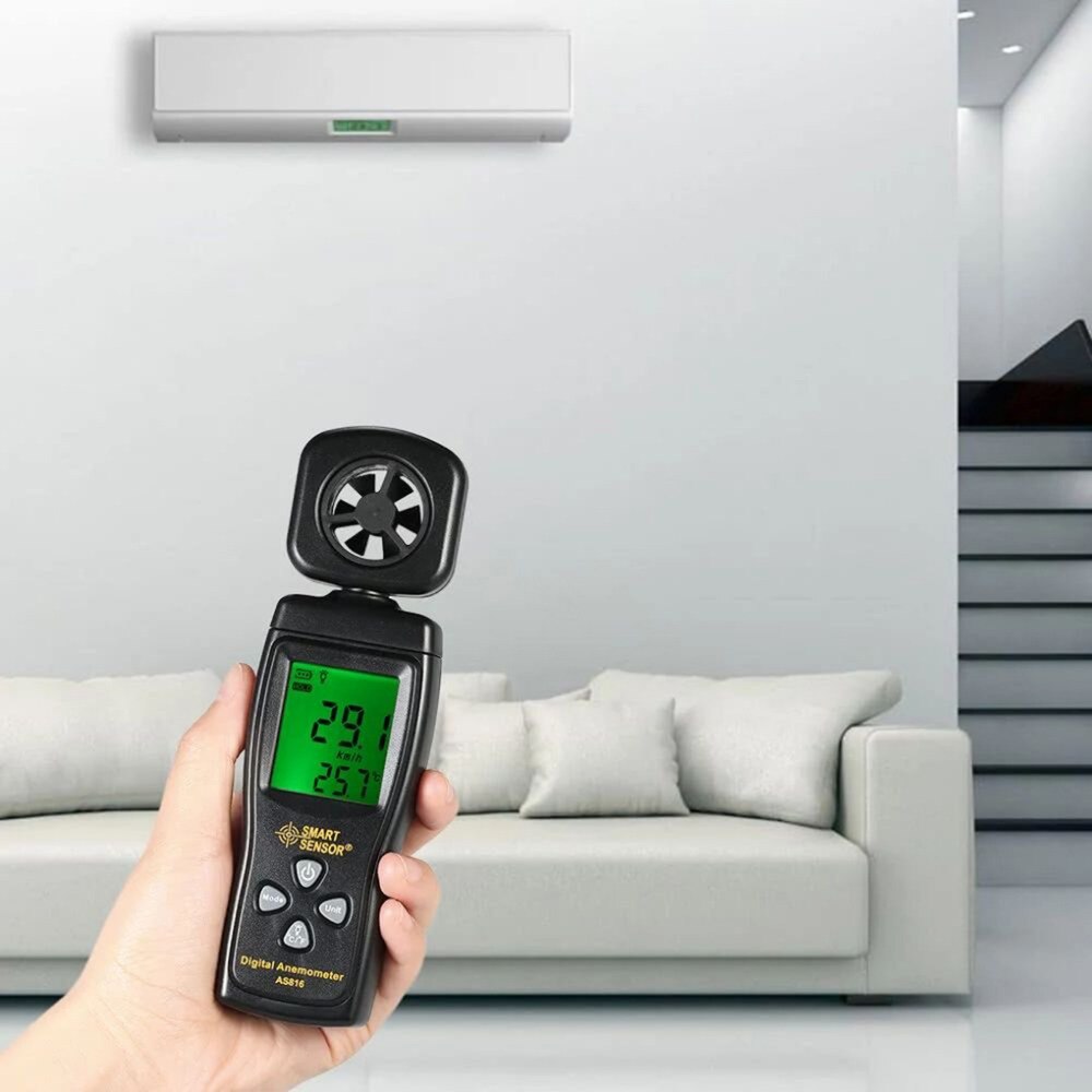Multifunctionele Anemometer LCD Wind Speed Meter Luchtsnelheid Gauge Windmeter Temperatuur Meten