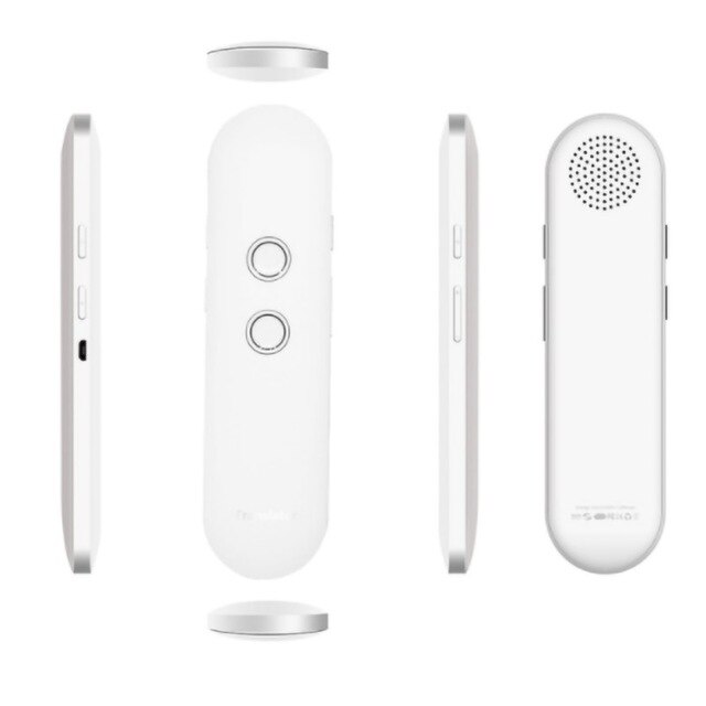 Anjielosmart T4 Multi Languages Portable Voice Translator Smart Real Time Instant 2 Way Foreign Language Poket Translator Device: white