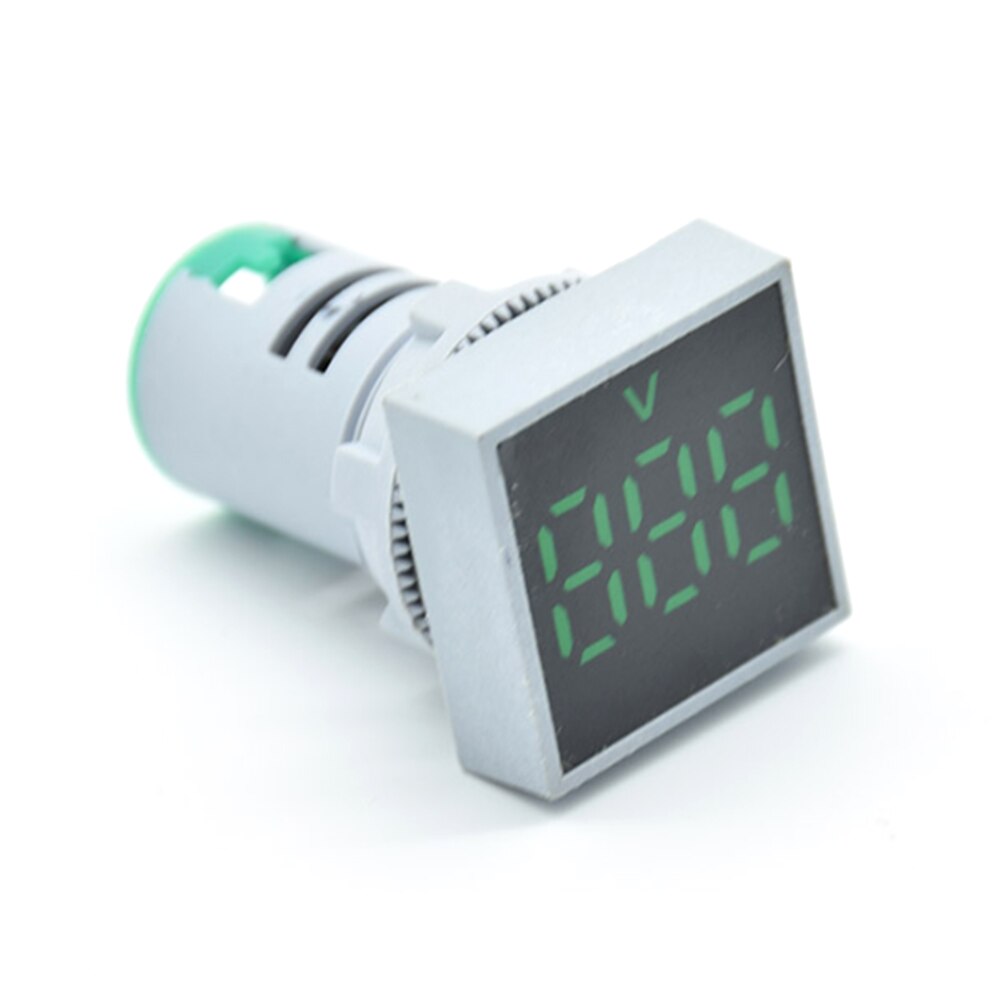 22mm ac 12-500v voltmeter vierkant paneel led digitale spanningsmeter indicatielampje 60-500v rood groen geel wit blauw 22mm vierkant