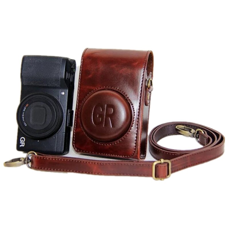 PU Camera Leather Case For Ricoh GR GRII GRIII GR GR2 GR3 Camera Bag Case Cover With Strap